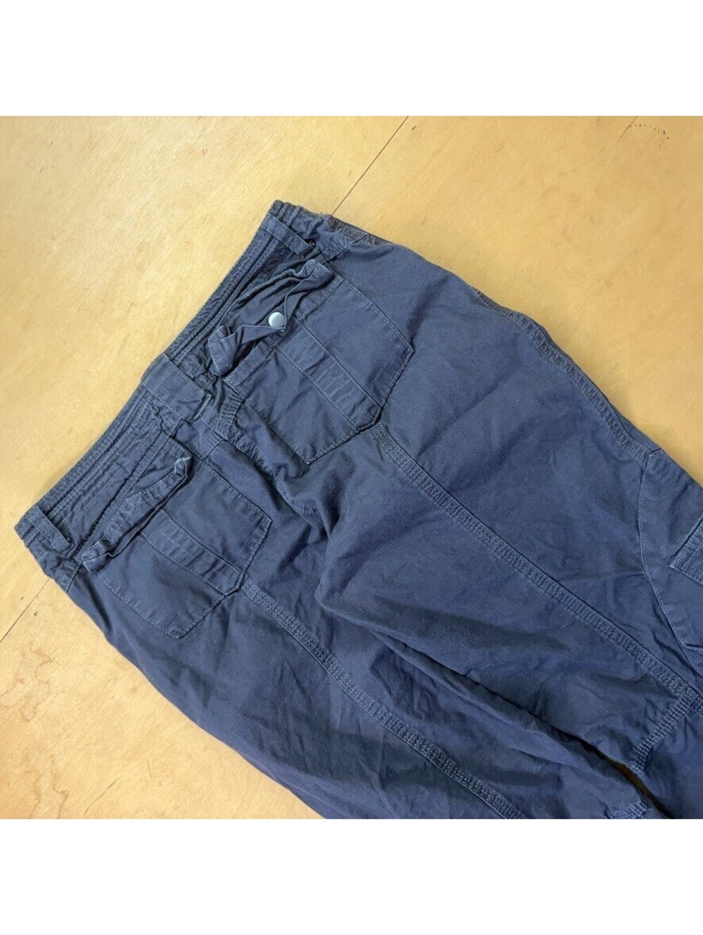 Brandy Melville Gray Cargo Pants One Size Mid Rise Wide Leg - Picture 6 of 7